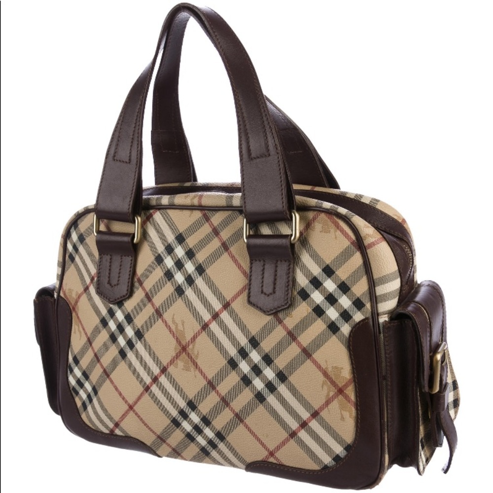 Burberry London Haymarket nova plaid tote handbag